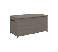 Outsunny Coffre de jardin en résine tressée, coffre de rangement extérieur 184 L avec roues, vérins à gaz, résistant aux UV pour extérieur, jardin, balcon, 102 x 52 x 52 cm gris