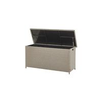 Coffre de jardin en rotin beige taupe 126 x 46 cm - BELIANI - MODENA - 310 L - Vérins pneumatiques