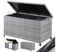 Coffre de jardin extérieur XXL Gris avec roulettes 270L Vérin à gaz 117x53x60cm