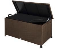 Coffre de jardin extérieur XXL Marron 270L Vérin à gaz et roulettes 117x53x60cm