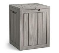 Coffre de jardin imperméable 113L boîte de rangement extérieur balcon terrasse plastique polypropylène gris