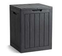 Coffre de jardin imperméable 113L boîte de rangement extérieur balcon terrasse plastique polypropylène noir