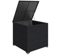 Coffre de jardin - Outsunny - 253 L - imperméable - doublure zippée, tige pneumatique sécurisée - résine tressée - 72x72x70cm - noir