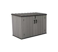 Coffre de jardin résine 2,72m3 PEHD - toit incliné imitation bois grand volume