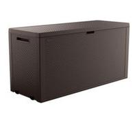 Coffre de jardin résine effet rotin tressé 270 L, l.118 x H.57 x P.45 cm, marron, Keter Emily