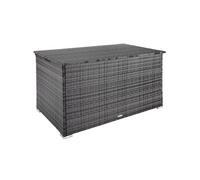 Rangement d'extérieur - TECTAKE - Coffre de jardin OSLO en aluminium et polyrotin avec revêtement intérieur amovible - Gris