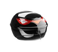 Top case - TECTAKE - Coffre de moto SERGEI de 22 L pour casque avec serrure sécurisée et 2 clés grands réflecteurs - Noir