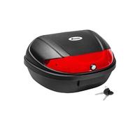 Top case - TECTAKE - Coffre de moto MATZE de 48 L pour 2 casques avec serrure sécurisée et 2 clés, grand réflecteurs - Noir
