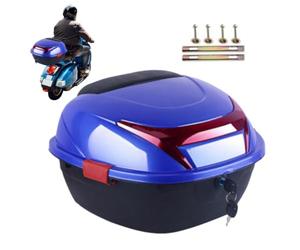 Coffre de moto - Grande boîte de rangement pour, bleu, Voir la description | Rangement avec socle intégré pour ranger des vêtements, des chaussures et des chapeaux lors de l'équitation, des voyages