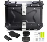Coffre De Moto Top Case Universel en Aluminium Moto Tour Tail Box Scooter Topcase Rangement Étui De Transport pour Casque Bagages 80l, Black, 100L