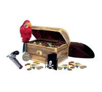 Coffre de Pirate - PTIT CLOWN - Décoration Halloween - Marron - 20x30x17 cm - Intérieur