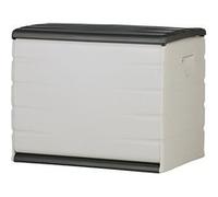 Coffre de rangement 260L coloris interieur/exterieur noir/taupe - Longueur 80 x Profondeur 61 x Hauteur 53 cm -PEGANE- noir/taupe