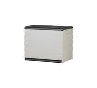 Coffre de rangement 260L coloris interieur/exterieur noir/taupe - Longueur 80 x Profondeur 61 x Hauteur 53 cm -PEGANE- noir/taupe