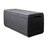 Coffre de rangement 330L Gris/Noir 138 x 53 x H57cm Poignées de transport polypropylène SATURNIA