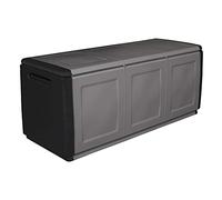 Coffre de rangement 330L Gris/Noir 138 x 53 x H57cm Poignées de transport polypropylène SATURNIA