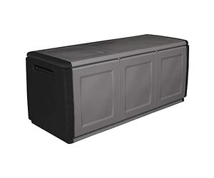 Coffre de rangement 330L Gris/Noir 138 x 53 x H57cm Poignées de transport polypropylène SATURNIA