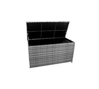 Coffre de Rangement 700 L Rotin Gris Doublure Imperméable Extérieure Jardin Gris