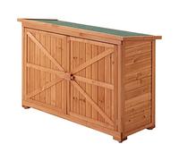 Coffre de Rangement à 2 Portes Kerteminde pour Extérieur Range-Bûches en Sapin 88 x 128 x 50 cm