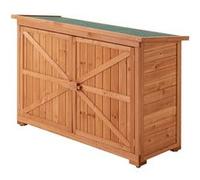 Coffre de Rangement à 2 Portes Kerteminde pour Extérieur Range-Bûches en Sapin 88 x 128 x 50 cm [en.casa] Naturel G