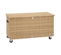 Coffre de rangement à roulettes BAYANA - Capacité 600l - Structure acier et résine tressée - Hespéride