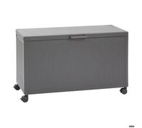 Coffre de rangement à roulettes EDENIO - Capacité 510l - Acier galvanisé graphite - Hespéride