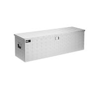MSW Coffre De Rangement Aluminium Damier Malle De Transport MSW-ATB-1230 (150 litres, 124 x 38 x 38 cm, Charnières Et Poignées Rivetées)