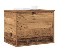 Coffre De Rangement Vidaxl Avec Couvercle En Bois Vieilli 60x42x46 Cm En Bois Reconstitué