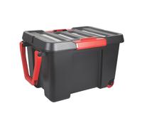 Coffre de rangement avec couvercle Stock'R 120l noir et rouge