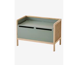 Coffre de rangement / banc cannage LIGNE POÉSIE vert TU