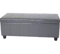 Banquette Kriens, Coffre, Banc, Cuir + Similicuir, 112x45x45cm Gris Multicolore