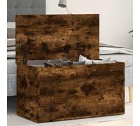 Coffre de rangement Chêne fumé 84x42x46 cm Bois d'ingénierie