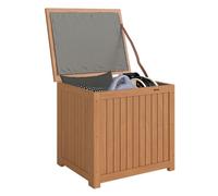 Coffre de rangement - boîte de jardin - Outsunny - 130L doublure amovible pour coussins outils - bois massif - 63x51x58,5cm - brun