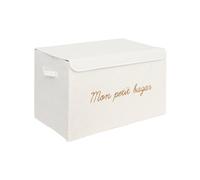 Atmosphera - Coffre de rangement enfant Yuma blanc bouclette 36x57 cm