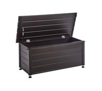 Beliani Coffre d'Extérieur de Rangement en Aluminium 113 x 50 cm Meuble de Jardin Brun Foncé Campalto