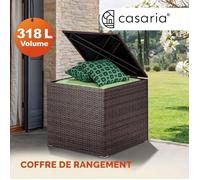 Coffre de rangement CASARIA® 75x75x70cm idéal coussin polyrotin résistant intempéries revêtement imperméable intérieur