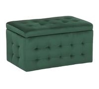 Coffre de rangement chesterfield vert foncé - BELIANI - MICHIGAN - Bois massif - 90x45x35cm