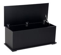 HomCom Coffre de rangement Malle 100 x 40 x 40 cm panneaux particules couvercle rabattable noir