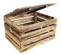 Coffre de rangement - CREATIVE DECO - Bois flammé - 50 x 40 x 30 cm - Style industriel-loft - Durable
