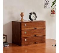 Coffre De Rangement De Bureau Avec Tiroirs Verrouillables - Armoire De Rangement Bureau, 1/2/3/4 Niveaux Avec Serrure, Classeur Plat, Coffre De Rangement En Bois Massif Avec Tiroirs(B,3 layer)