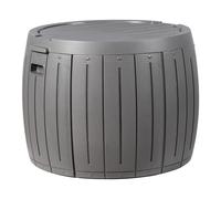 Coffre de Rangement de Jardin en Plastique 56 cm Rond Gris Prinos
