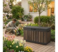Coffre de rangement de jardin Keter Kentwood 190 L 82,3x45,7x57,7 cm effet bois, noyer (263970)