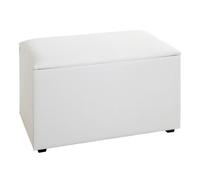 HAKU Möbel coffre de rangement blanc, tissu synthétique aspect cuir, MDF - Dim.: L 65 cm x H 42 cm x P 40 cm, Style: Modern