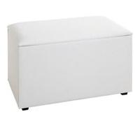 HAKU Möbel coffre de rangement blanc, tissu synthétique aspect cuir, MDF - Dim.: L 65 cm x H 42 cm x P 40 cm, Style: Modern