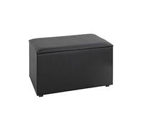 HAKU Möbel coffre de rangement noir, tissu synthétique aspect cuir, MDF - Dim.: L 65 cm x H 42 cm x P 40 cm, Style: Modern