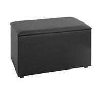 HAKU Möbel coffre de rangement noir, tissu synthétique aspect cuir, MDF - Dim.: L 65 cm x H 42 cm x P 40 cm, Style: Modern