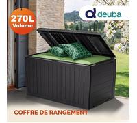 Deuba Coffre de Rangement Extérieur 270L Noir