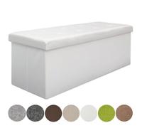 Coffre de Rangement - DUNEDESIGN - XXL pliante - 110x38x38cm - 120L - Blanc