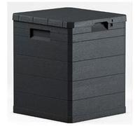 Coffre de rangement "effet bois" 42cm gris