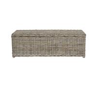 Coffre de rangement en kubu - L130 x P45 x H44 cm - Gris naturel - GAO