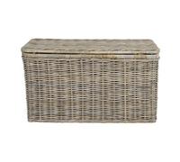 Coffre de rangement en kubu TIMGAD - L100 x P55 x H55 cm - Gris naturel